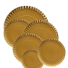 מגש עגול קרטון זהב/כסף