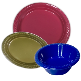 צלחות חד פעמיות צבעוניות 25 יח'