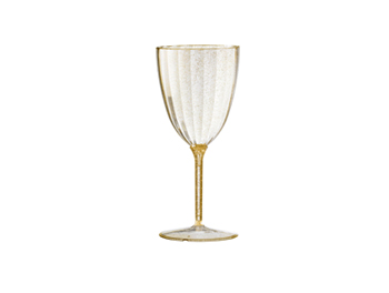 כוס יין קטנה על רגל נצנץ זהב
