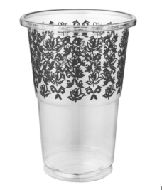 כוסות קריסטל 285 מ"ל 40 יח' שחור (1/25) PET