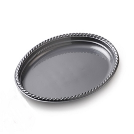 מגש אובלי שטוח כסף 20 יח' (1/25)