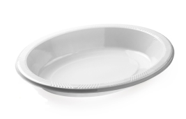 מגש אובלי עמוק לבן 10 יח' (1/24)