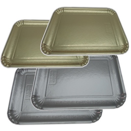 מגש קרטון מצופה זהב/כסף