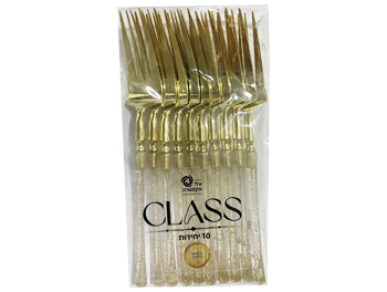 מזלג זהב ידית נצנץ