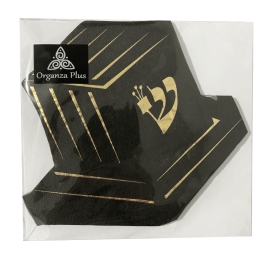 מפית תפילין שחור זהב 16 יח 4 -4912 אורגנזה