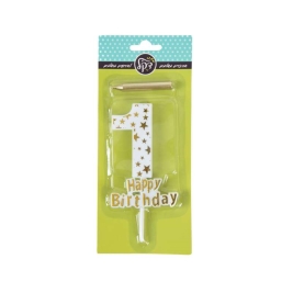 נר מספר 1 זהב כוכבים  18632 דקל