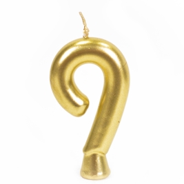 נר מספר 9 זהב מטאלי שמחה