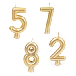 נרות מספר זהב מטאלי