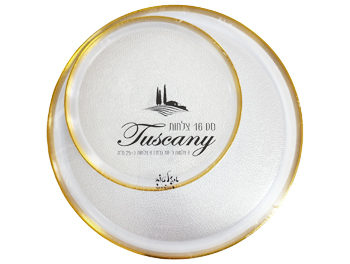 סט צלחות טוסקנה שקוף פס זהב