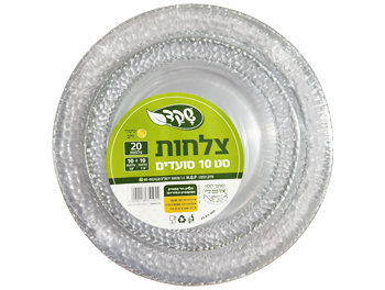 סט צלחות שקוף כסף