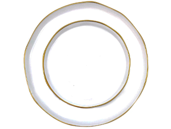 צלחות סוהו לבן זהב