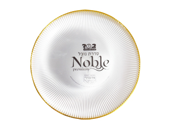 צלחת גדולה שקוף פס זהב