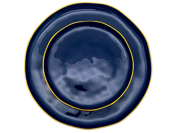 צלחות כחול זהב