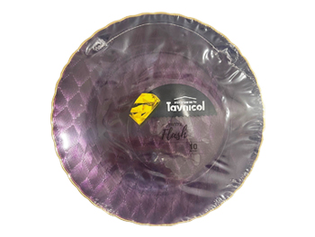 צלחת פלאש גדול סגול זהב