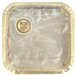 צלחת קרטון מרובעת אפור