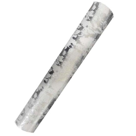 ראנר פשתן לבן מוכתם כסף  36 ס"מ 3Y 6801-1 אורגנזה