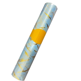 ראנר סאטן+הדפס קווי תכלת 4229-9 אורגנזה