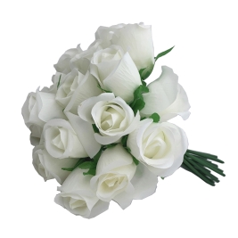 בוקט שושנים לבן 18 יחי' 3423-1 אורגנזה