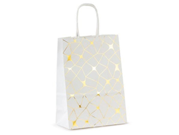 שקית נייר לבן זהב