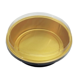 תבנית עגולה עם מכסה שקוף