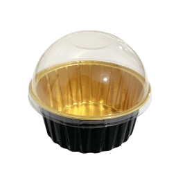 תבנית עגול קטן עם מכסה שקוף